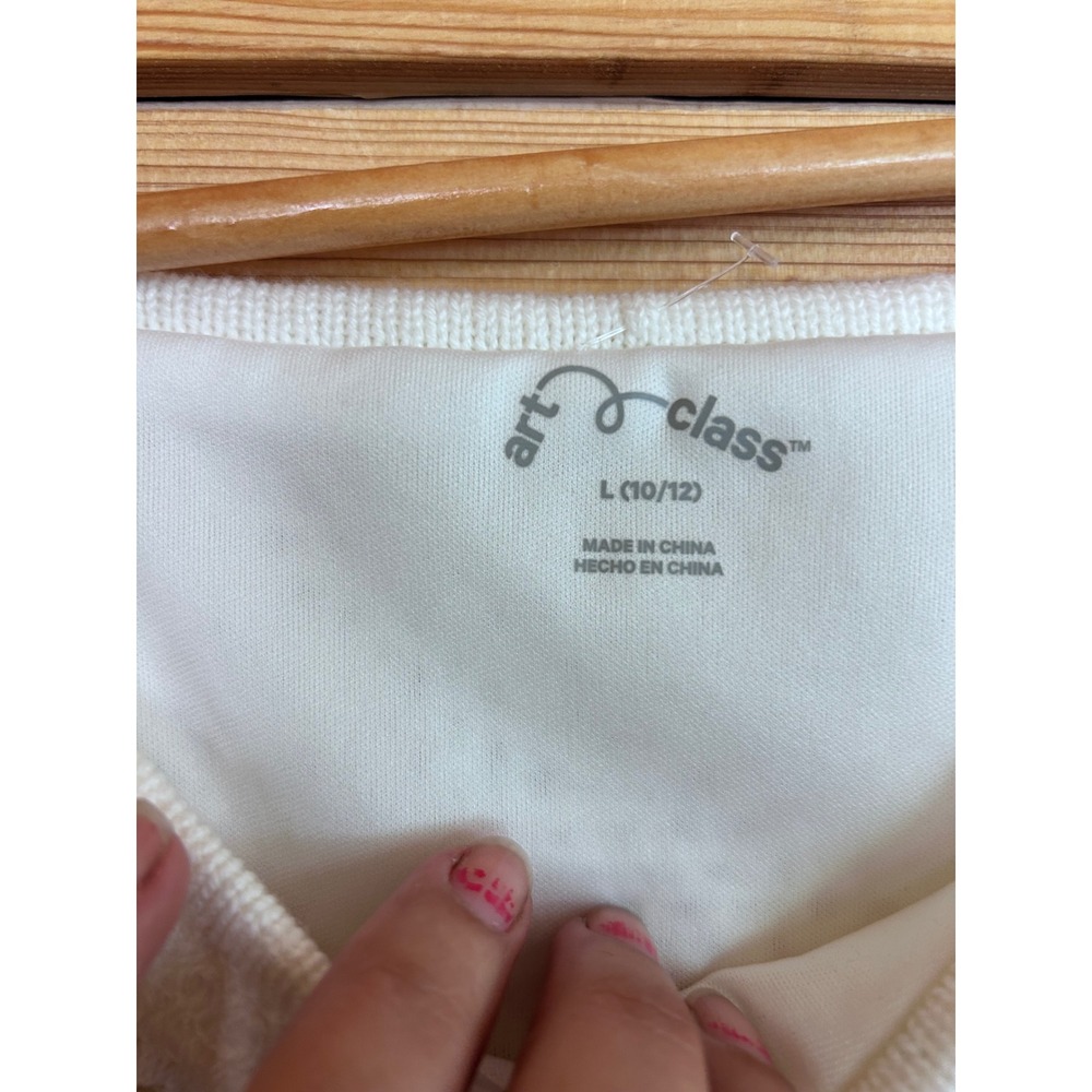 Crochet Cami Girls‎ Large 10 12 Cream Pointelle Knit Tank Top Boho Art Class - Picture 4 of 6